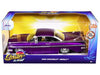 Chevrolet 1959 Impala Lowrider Candy Purple with Wire Wheels "Street Low" Series 1/24 Diecast Model Car