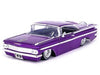 Chevrolet 1959 Impala Lowrider Candy Purple with Wire Wheels "Street Low" Series 1/24 Diecast Model Car