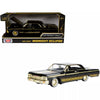 1964 Chevrolet Impala Lowrider Black with Gold Graphics and Wheels "Midnight Eclipse" Series 1/24 Diecast Model Car