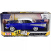 1957 Chevrolet Bel Air Lowrider Candy Blue with White Top "Get Low" Series 1/24 Diecast Model Car