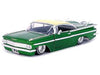 1959 Chevrolet Impala Lowrider Green Metallic with Cream Top and DUB Wire Wheels "Street Low" Series 1/24 Diecast Model Car