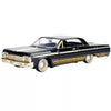 1964 Chevrolet Impala Lowrider Black with Gold Graphics and Wheels "Midnight Eclipse" Series 1/24 Diecast Model Car