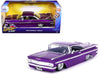 Chevrolet 1959 Impala Lowrider Candy Purple with Wire Wheels "Street Low" Series 1/24 Diecast Model Car