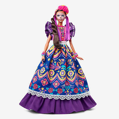 Barbie 2022 Día De Muertos Doll In Ruffled Dress And Calavera Face Paint