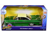 1959 Chevrolet Impala Lowrider Green Metallic with Cream Top and DUB Wire Wheels "Street Low" Series 1/24 Diecast Model Car