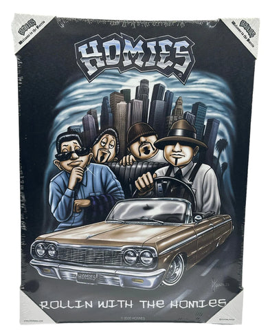 HOMIES - ROLLIN WITH THE HOMIES - Small Canvas Art - 12" X 16"